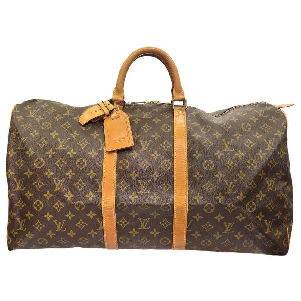LOUIS VUITTON Brown Monogram Keepall 55 Boston Bag